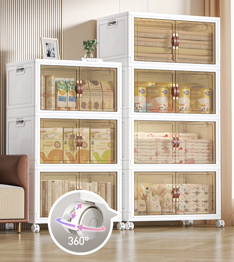 Plastic Storage Box with Lids Closet Storage Containers Blankets Toy Towel Storage 60-5