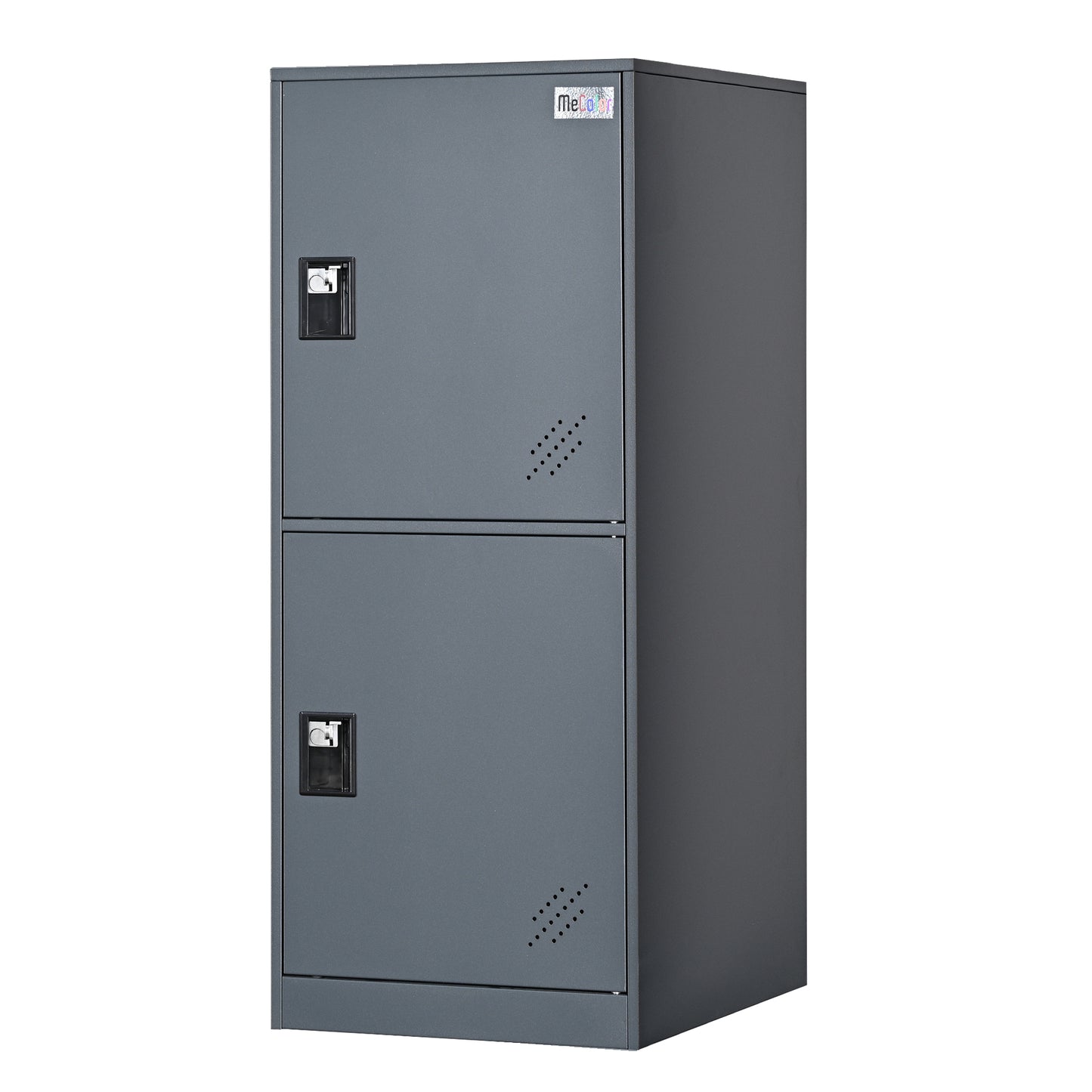 Metal storage cabinet with doors, vertical small locker for books files tools storage, corner cabient for bedroom living room garage home gym office