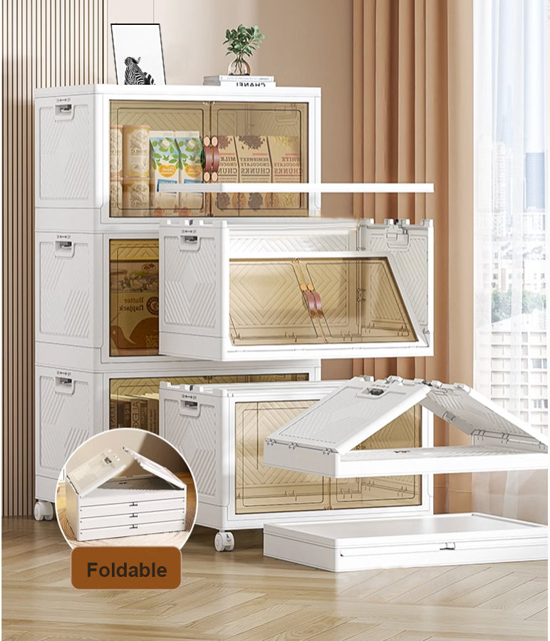 Plastic Storage Box with Lids Closet Storage Containers Blankets Toy Towel Storage 60-5