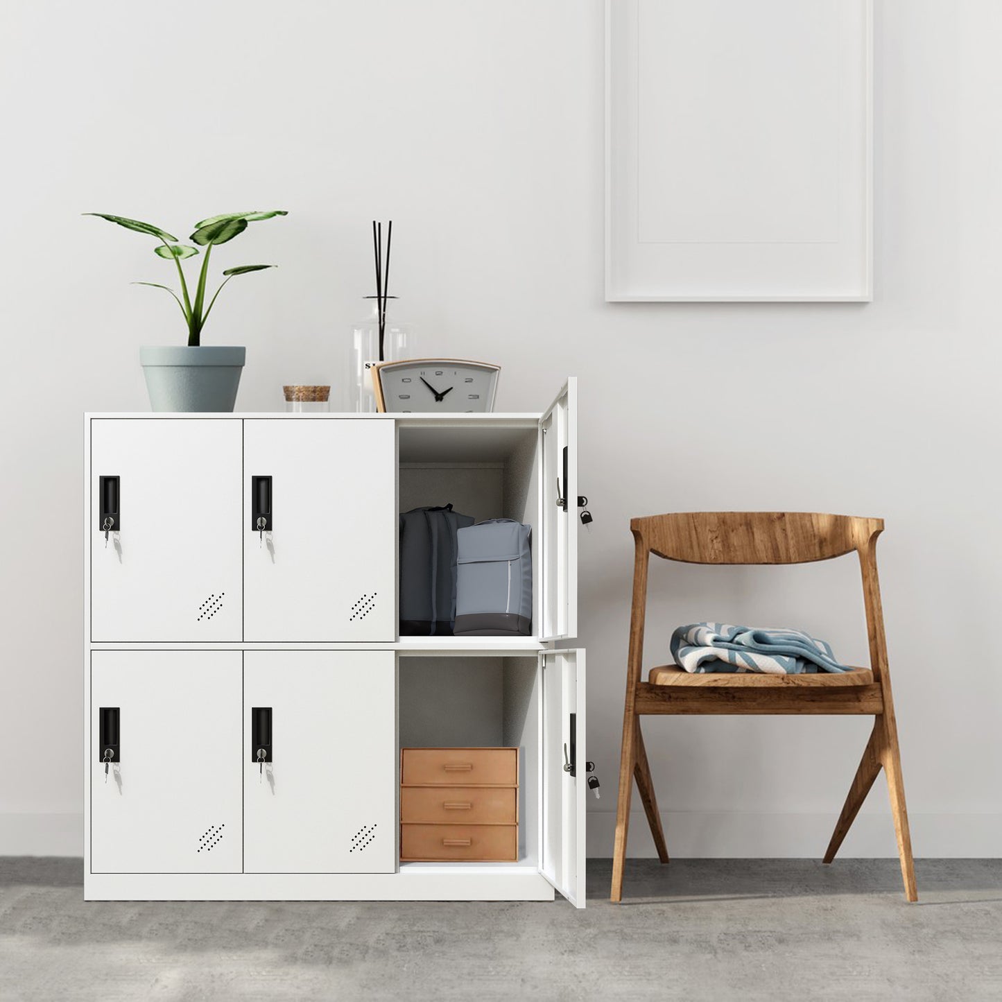 MECOLOR Metal Storage Locker Cabinet with Locking Doors Employee Lockers for Gym, Home, Office