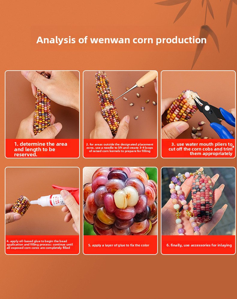 Corn Tool Kit Model Reinforcement Glue Corn Flower Holder Accessories DIY Set Grain Shaping Knife