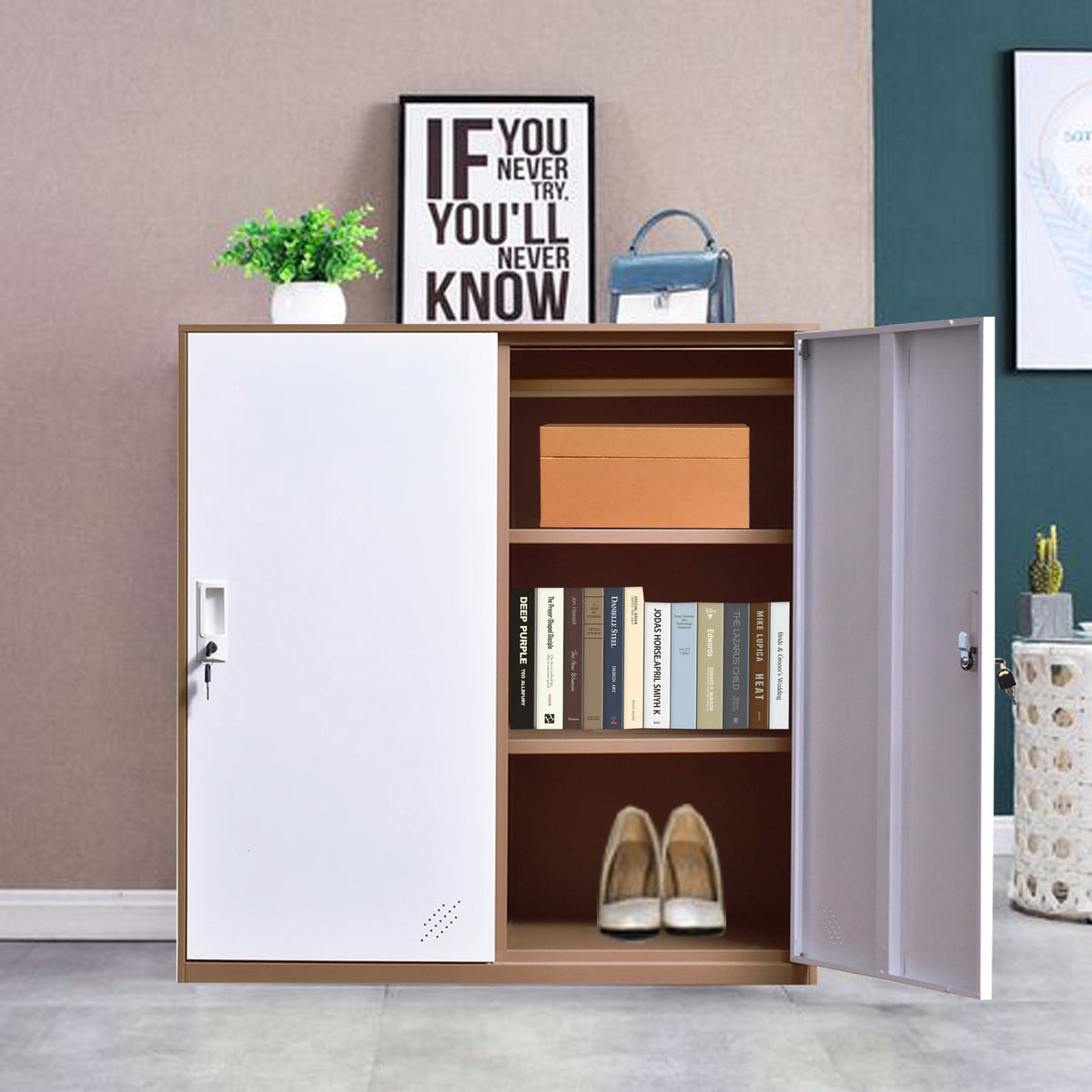 5 Ways to Use the Mecolor 2-Door Metal Storage Armoire