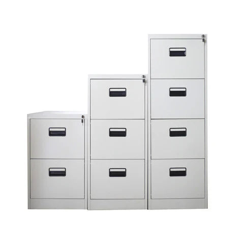 Metallic Steel 4 Drawer File Cabinet: Secure & Space-Saving Storage for Modern Offices