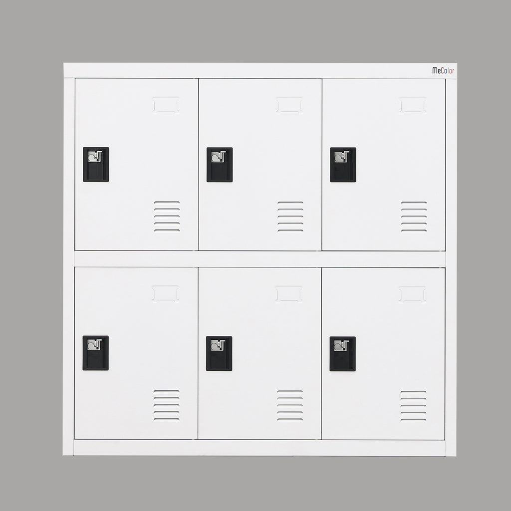 6 Door Storage Locker Cabinet with Lock Latch, Office Filing Cabinet