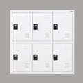 6 Door Storage Locker Cabinet with Lock Latch, Office Filing Cabinet