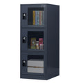Mecolor 3-Door Small Vertical Metal Storage Locker with Padlock Latches