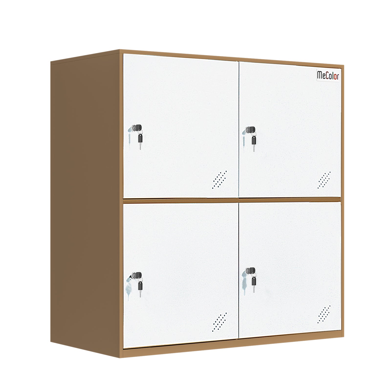 Armadietto per bambini MeColor per soggiorno, armadietto metallico a 4 porte, piccole dimensioni, per zaini scolastici, scarpe e giocattoli (Blu)