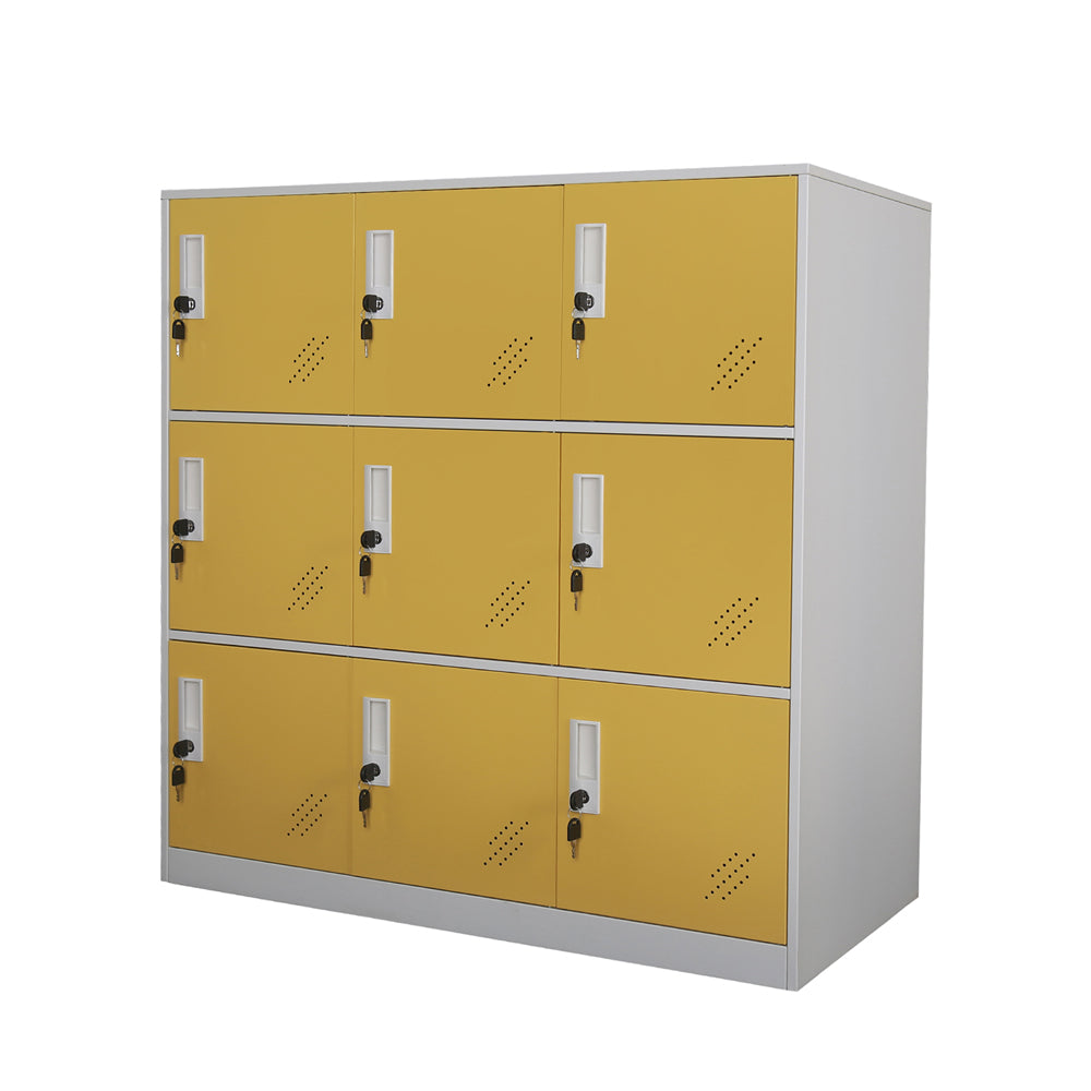 Mecolor 9 Door Filing Cabinet Armoire Wardrobe Closet Organization Entryway Cabinet File Cabinet with Lock