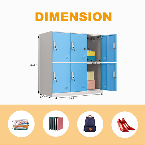 6 Door Storage Cabinet with Key Lock, Grage Organization, Cube storage Organizer, File cabinet