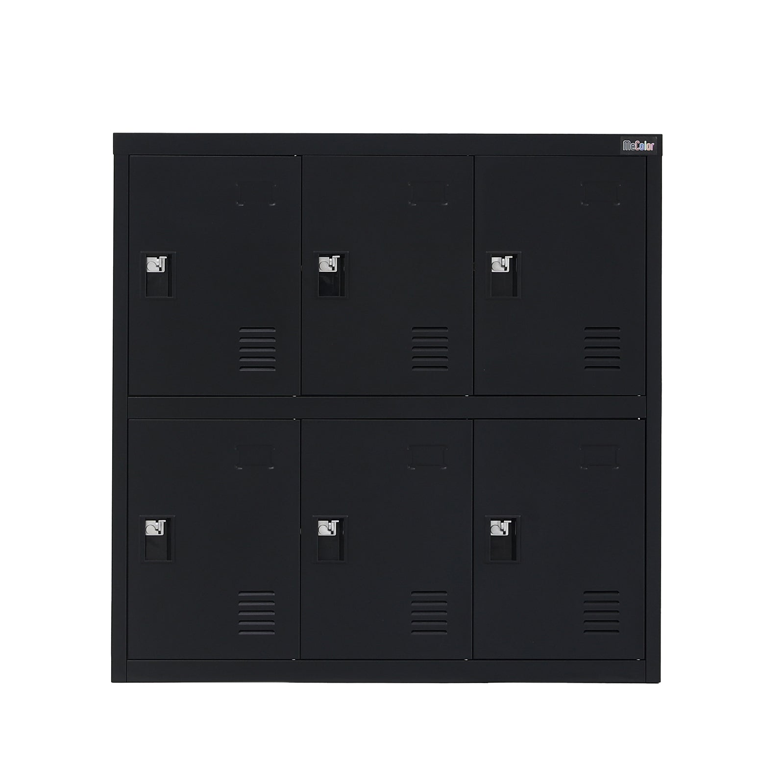 Meuble de rangement 6 portes avec loquet de verrouillage, Armoire de classement de bureau