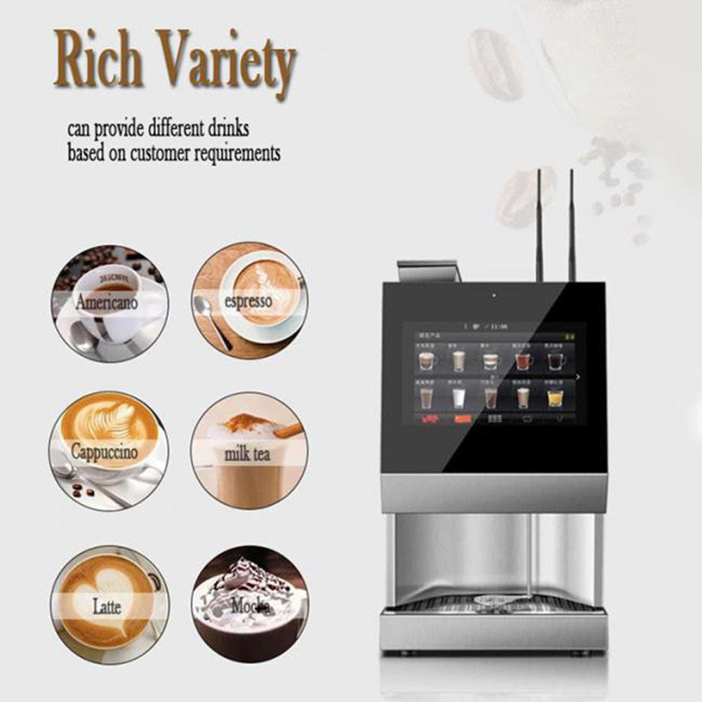 Instant Table-Top Coffee Vending Machine with 15.6＂Touch Screen, Automatic Drink Office Coffee Machine