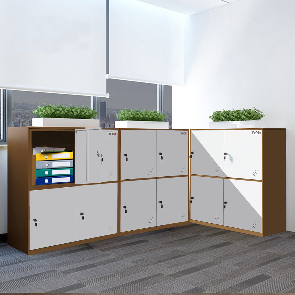 Mecolor 4-Door Vented Metal Storage Locker with Key Locks for Kids & Office