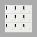 9 Door White Storage Locker Cabinet Employee Lockers for Gym,Home, Office, Living Room