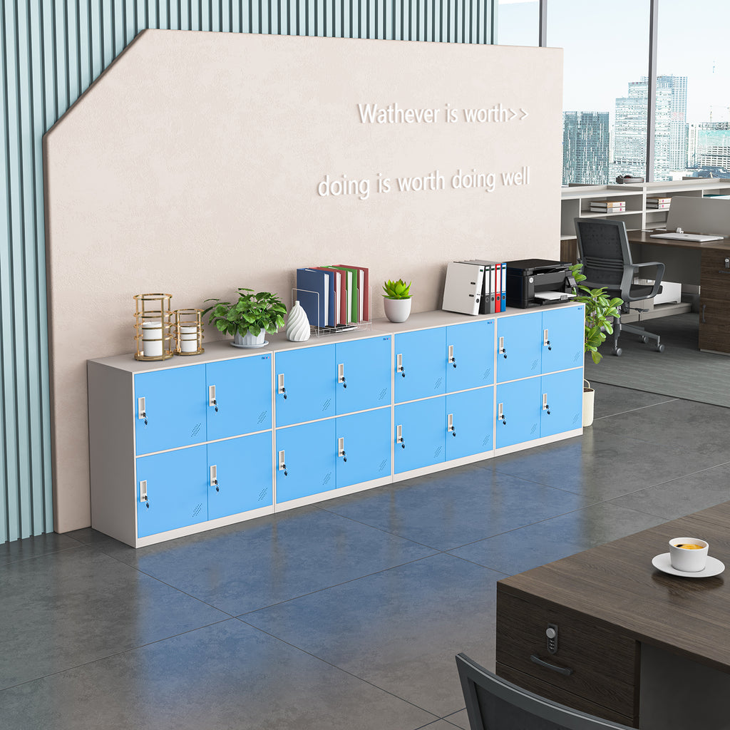 Mecolor 4-Door Vented Metal Storage Locker with Key Locks for Kids & Office
