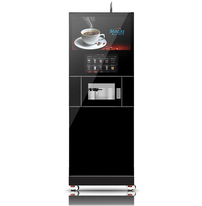 Automatic coffee vending machine foot standing, Instant coffee vending machine with touch screen