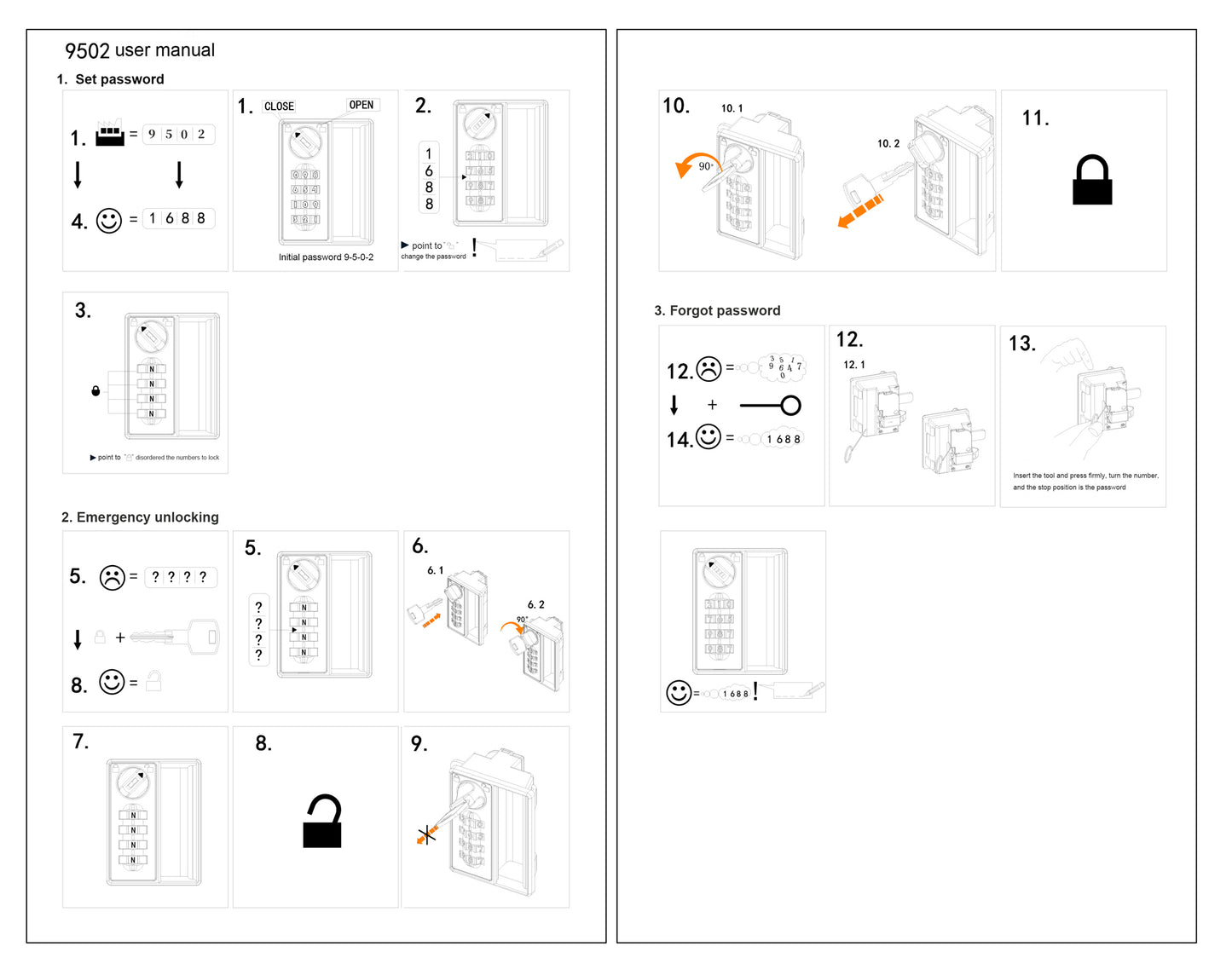 Locker lock, cabinet lock, replacement locks for mecolor lockers