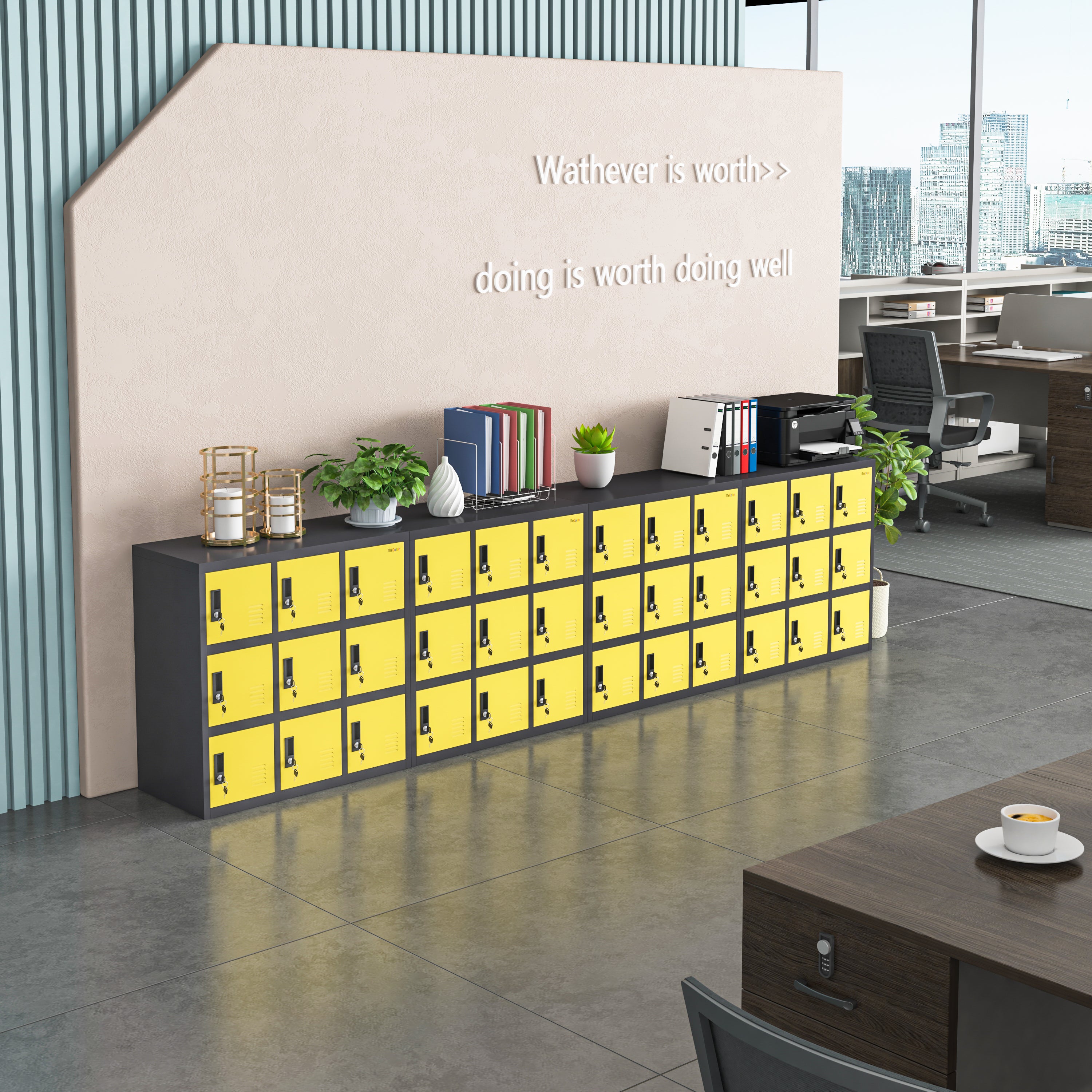 Lockable Steel Storage Locker Office Filing Cabinets Employee Lockers for Gym, Living room