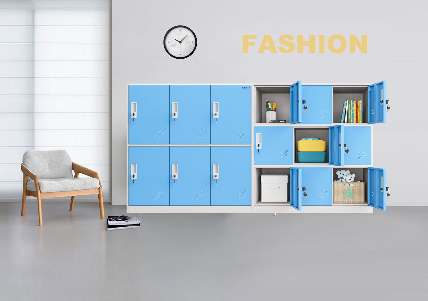 6 Door Storage Cabinet with Key Lock, Grage Organization, Cube storage Organizer, File cabinet
