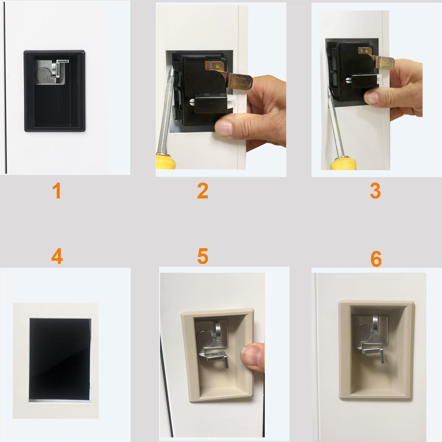 Locker lock latch, replacement lock for mecolor lockers, white lock latch
