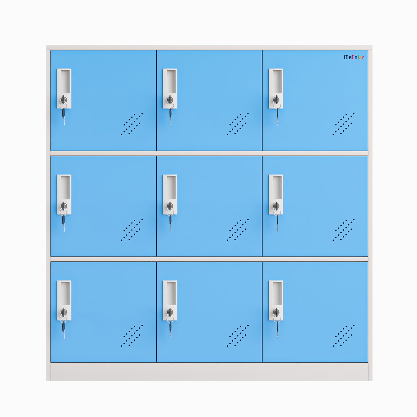 Armadio bianco da 9 ante per deposito Armadietti per dipendenti per palestra, casa, ufficio, soggiorno