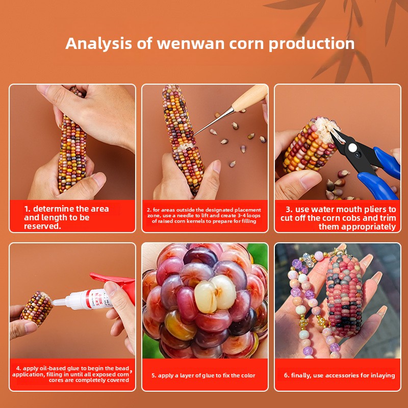 Corn Tool Kit Model Corn Flower Holder Accessories DIY Set Grain Shaping Knife+grinder