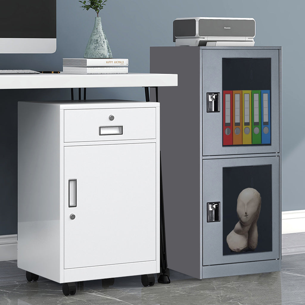 Gabinete de almacenamiento mecolor con cerradura, archivador con llave, gabinete de esquina para sala de estar, dormitorio o garaje