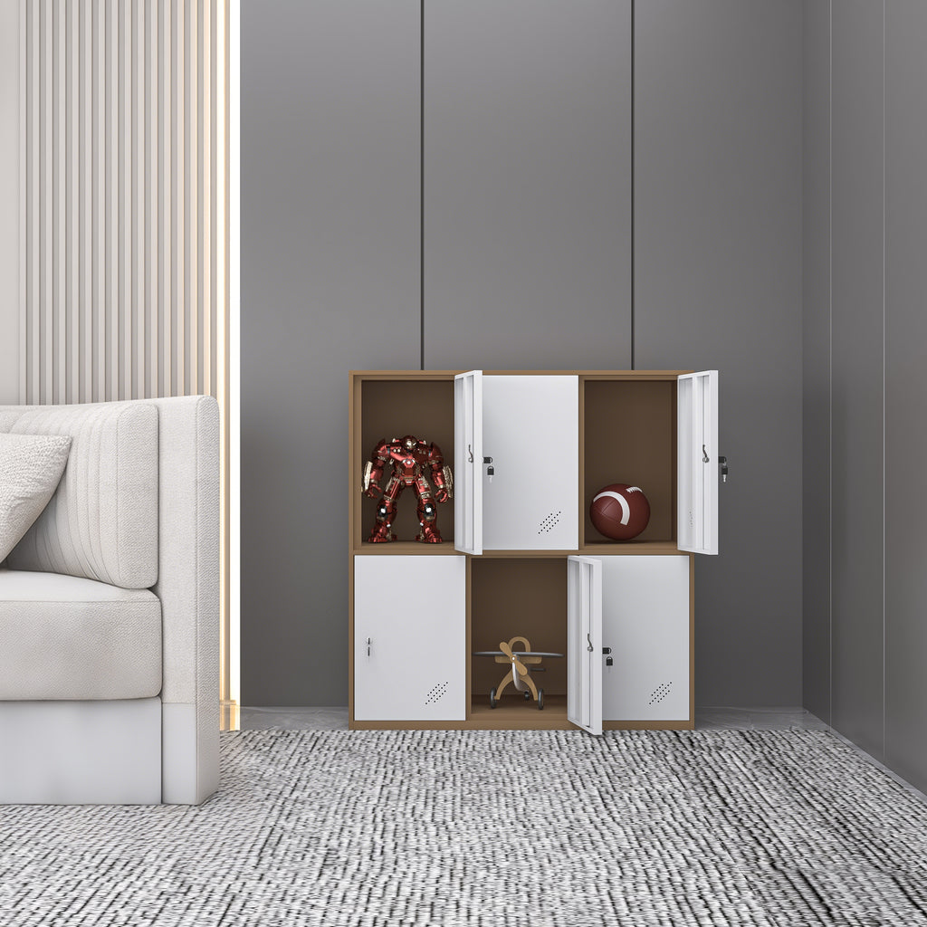 Armoire de rangement de bureau à 6 portes, organisateur de placard, classeurs pour bureau à domicile