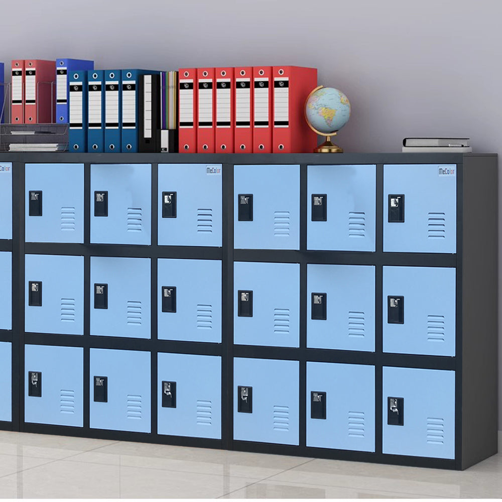MECOLOR Metallschrank mit Schlossriegel, Spind für Zuhause, Büro, Schule
