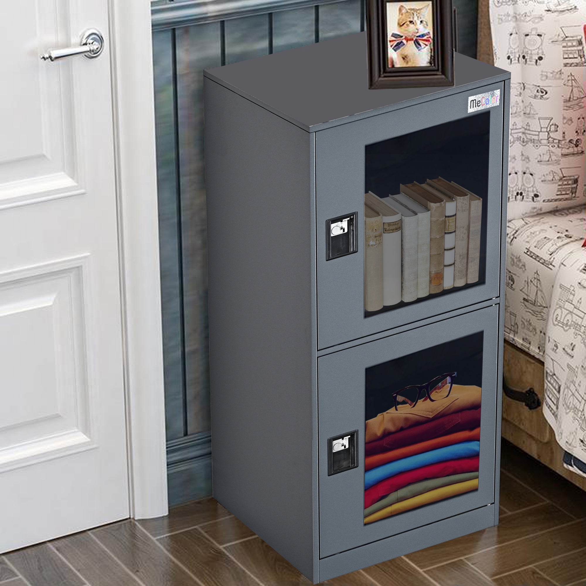 Gabinete de almacenamiento mecolor con cerradura, archivador con llave, gabinete de esquina para sala de estar, dormitorio o garaje