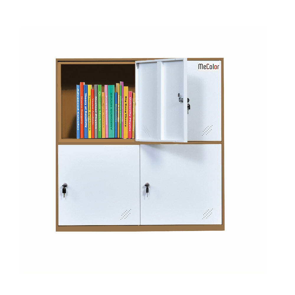 Mecolor 4-Door Vented Metal Storage Locker with Key Locks for Kids & Office
