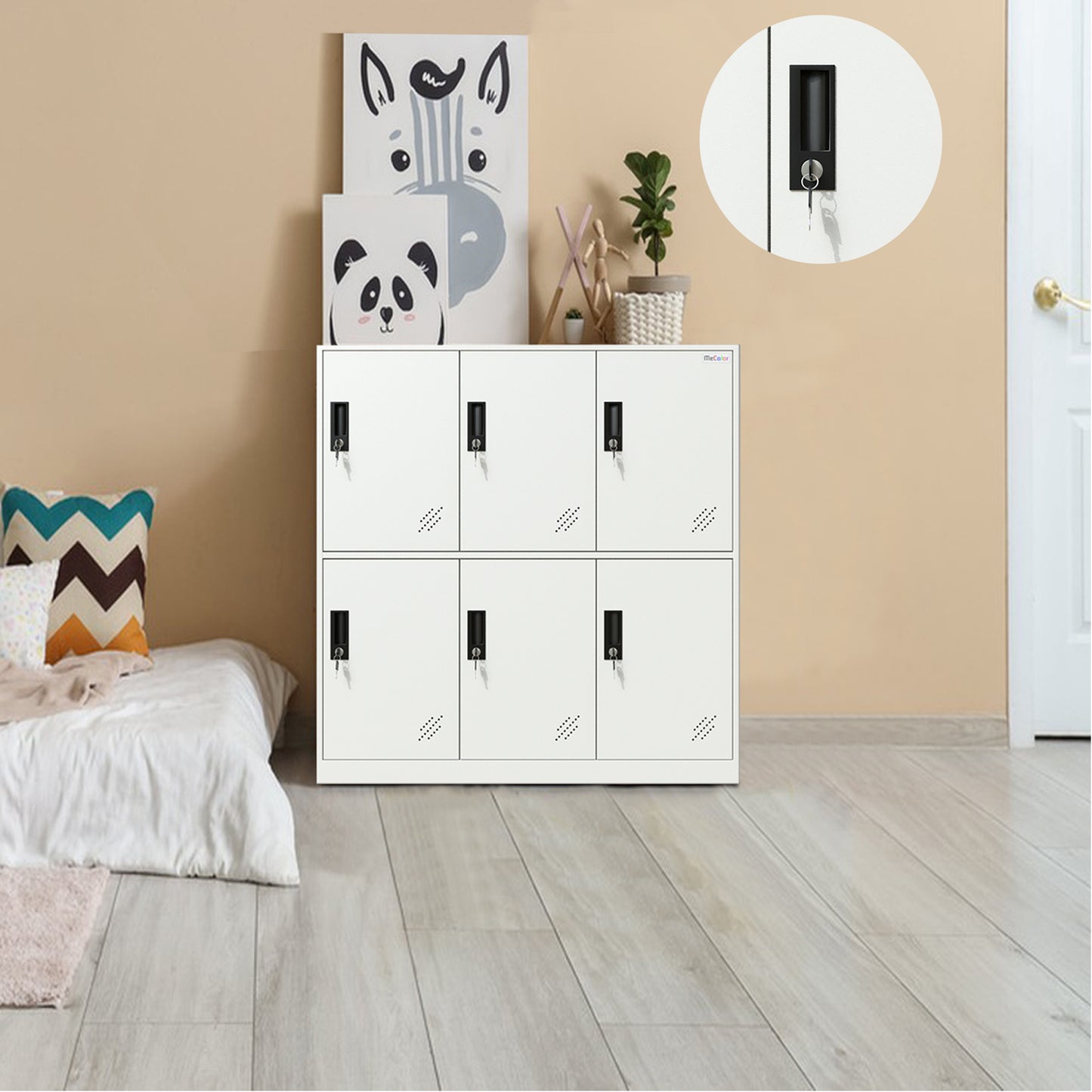 MECOLOR Metal Storage Locker Cabinet with Locking Doors Employee Lockers for Gym, Home, Office