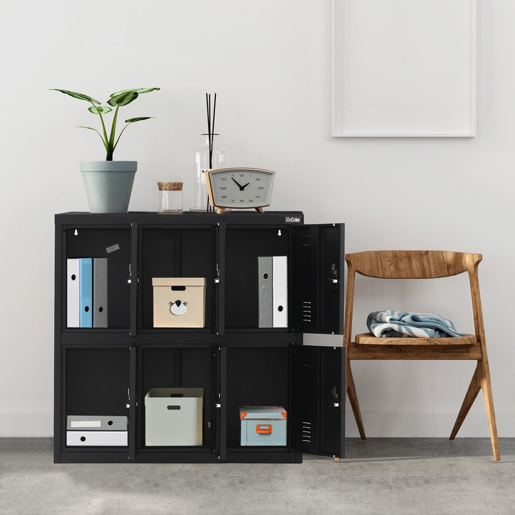 6 Door Storage Locker Cabinet with Lock Latch, Office Filing Cabinet