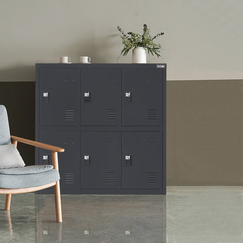 6 Door Storage Locker Cabinet with Lock Latch, Office Filing Cabinet