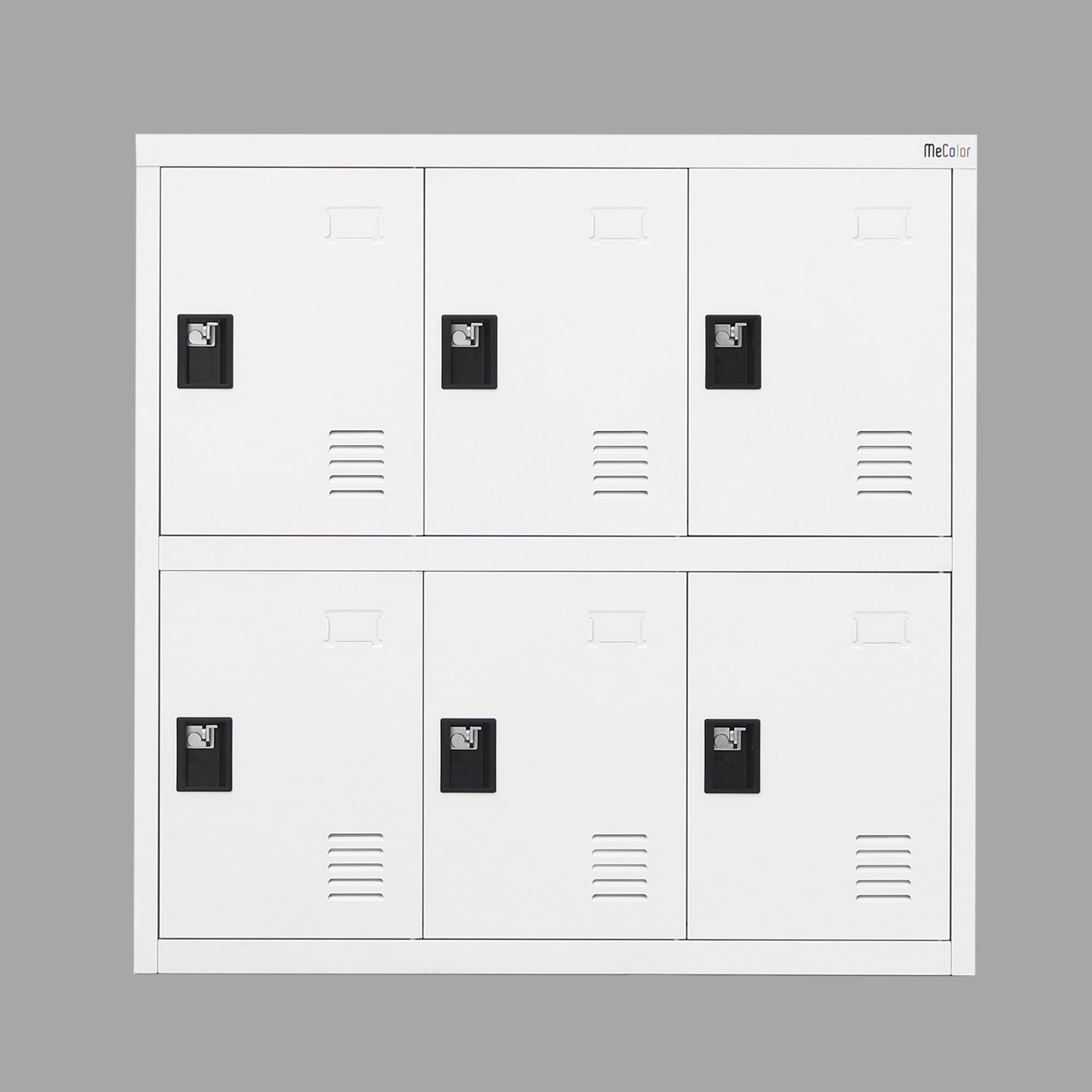 Mecolor 6-Door Metal Storage Locker - Padlock Compatible Cabinet for Home & Office