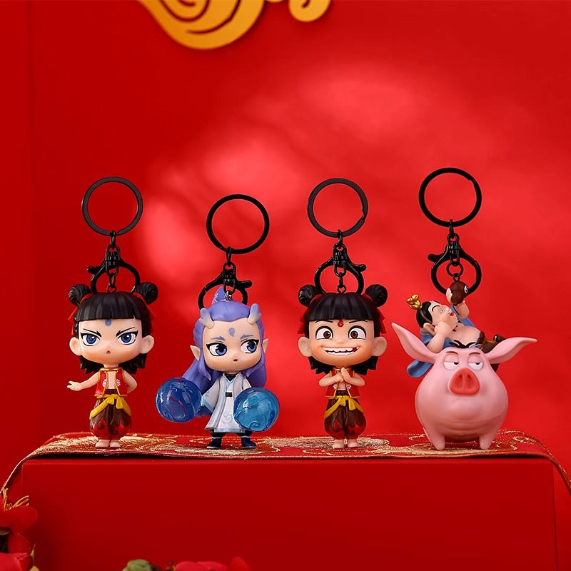 NEZHA2 The Demon Child's Havoc in the Sea  cute cartoon keychain pendant bag pendant gift doll