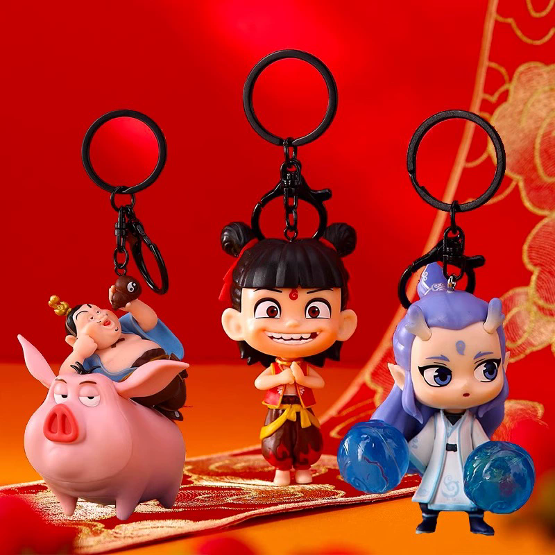 NEZHA2 The Demon Child's Havoc in the Sea  cute cartoon keychain pendant bag pendant gift doll