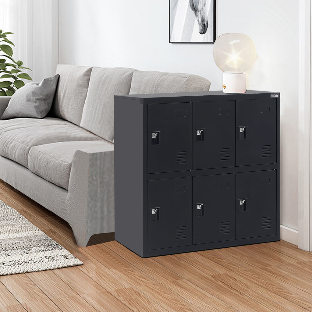 6 Door Storage Locker Cabinet with Lock Latch, Office Filing Cabinet