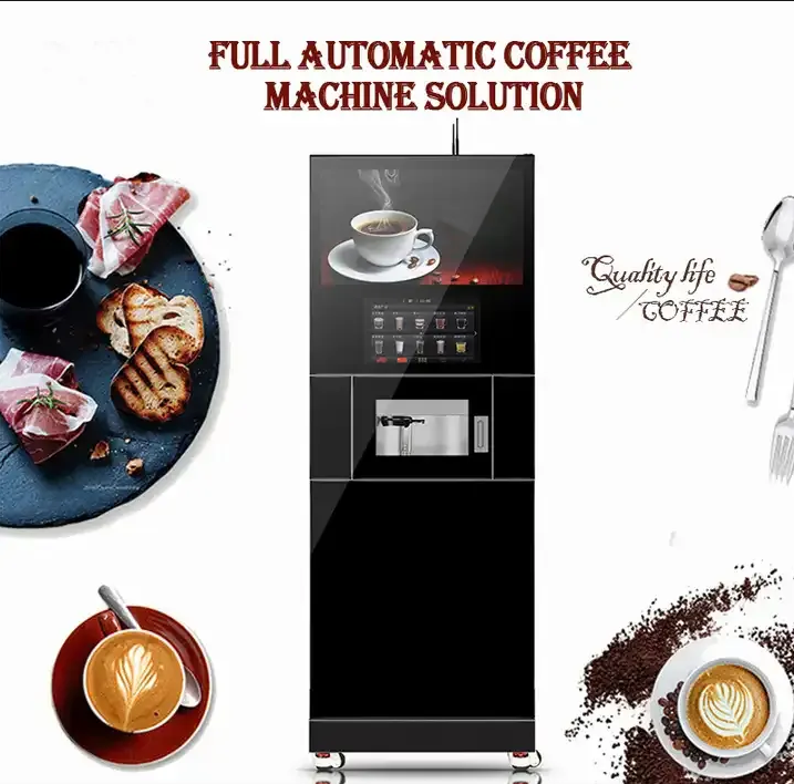Automatic coffee vending machine foot standing, Instant coffee vending machine with touch screen