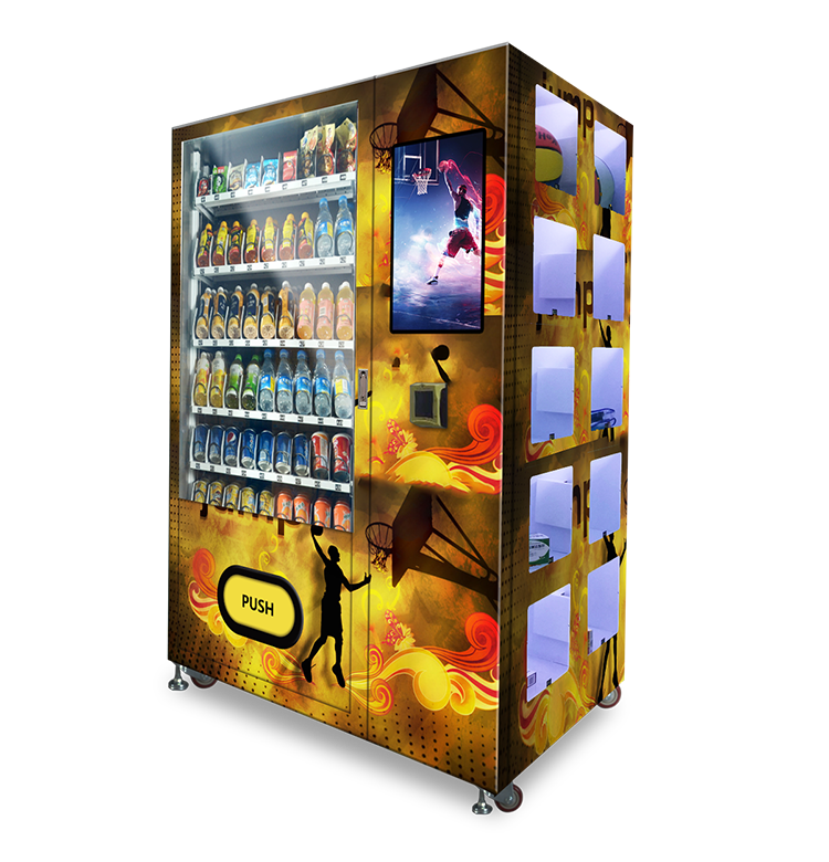 smart management spiral goods slot and locker vending machine for  snack and drink  in the hospital