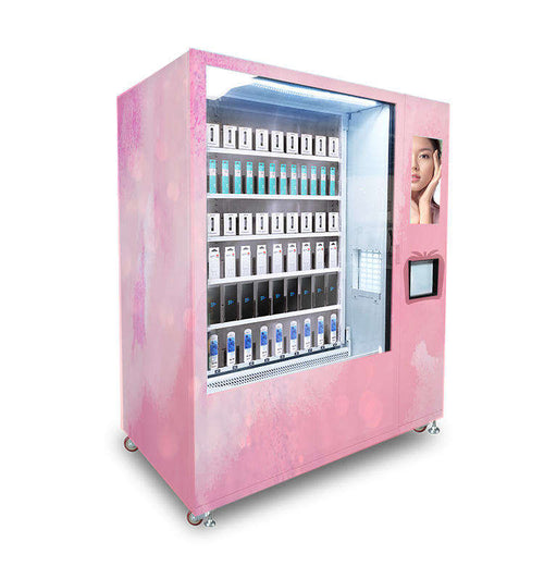 22 inch touch screen for eyelash hair and skin care products with elevator pickup in the middle