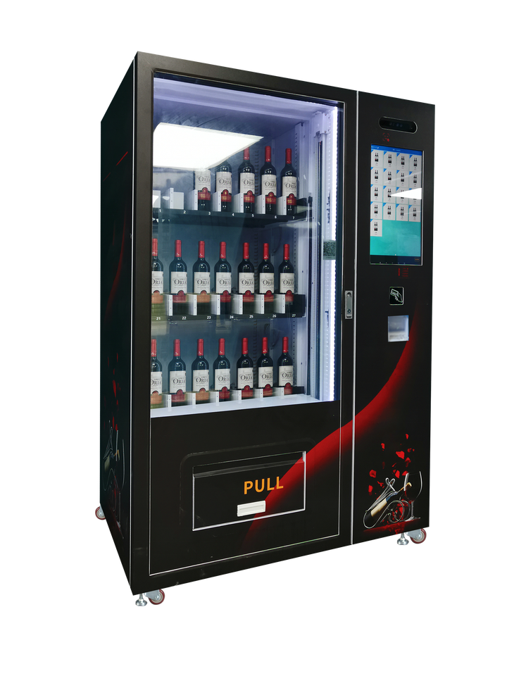 Distributeur intelligent de bouteilles de vin et d'alcool, distributeur automatique de vin, avec ascenseur et vérification de l'âge 
