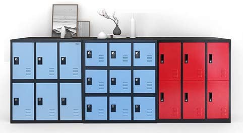 MECOLOR Metallschrank mit Schlossriegel, Spind für Zuhause, Büro, Schule
