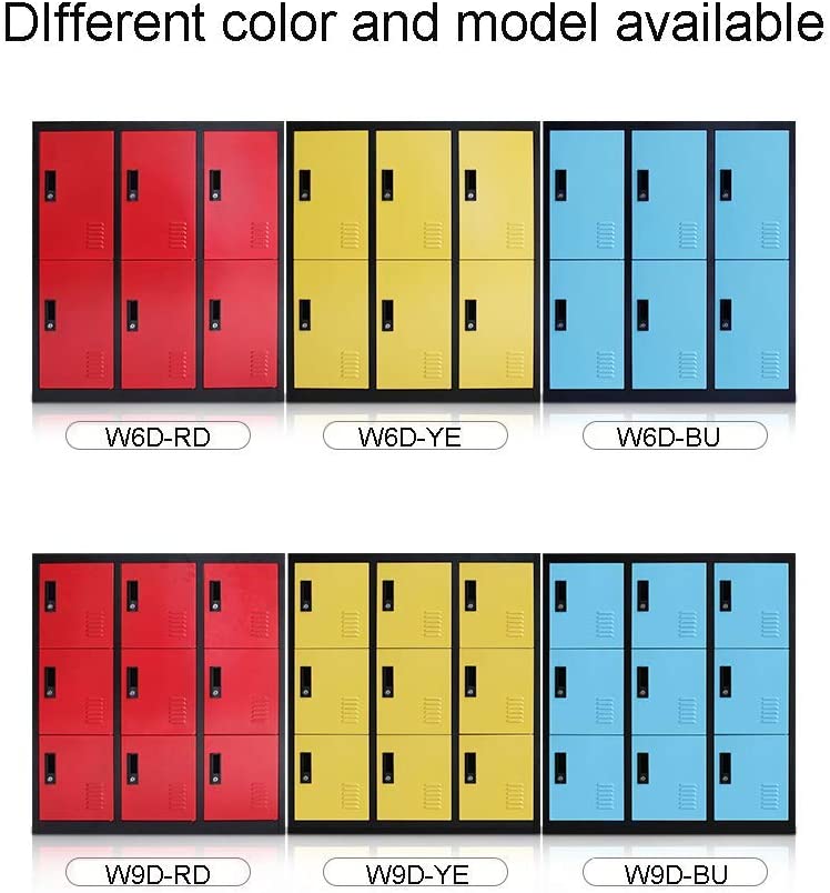 Metal Kids Locker for Girls Bedroom and Playroom Storage for Clothes,Bags,Toys and Book (Yellow, 9D)