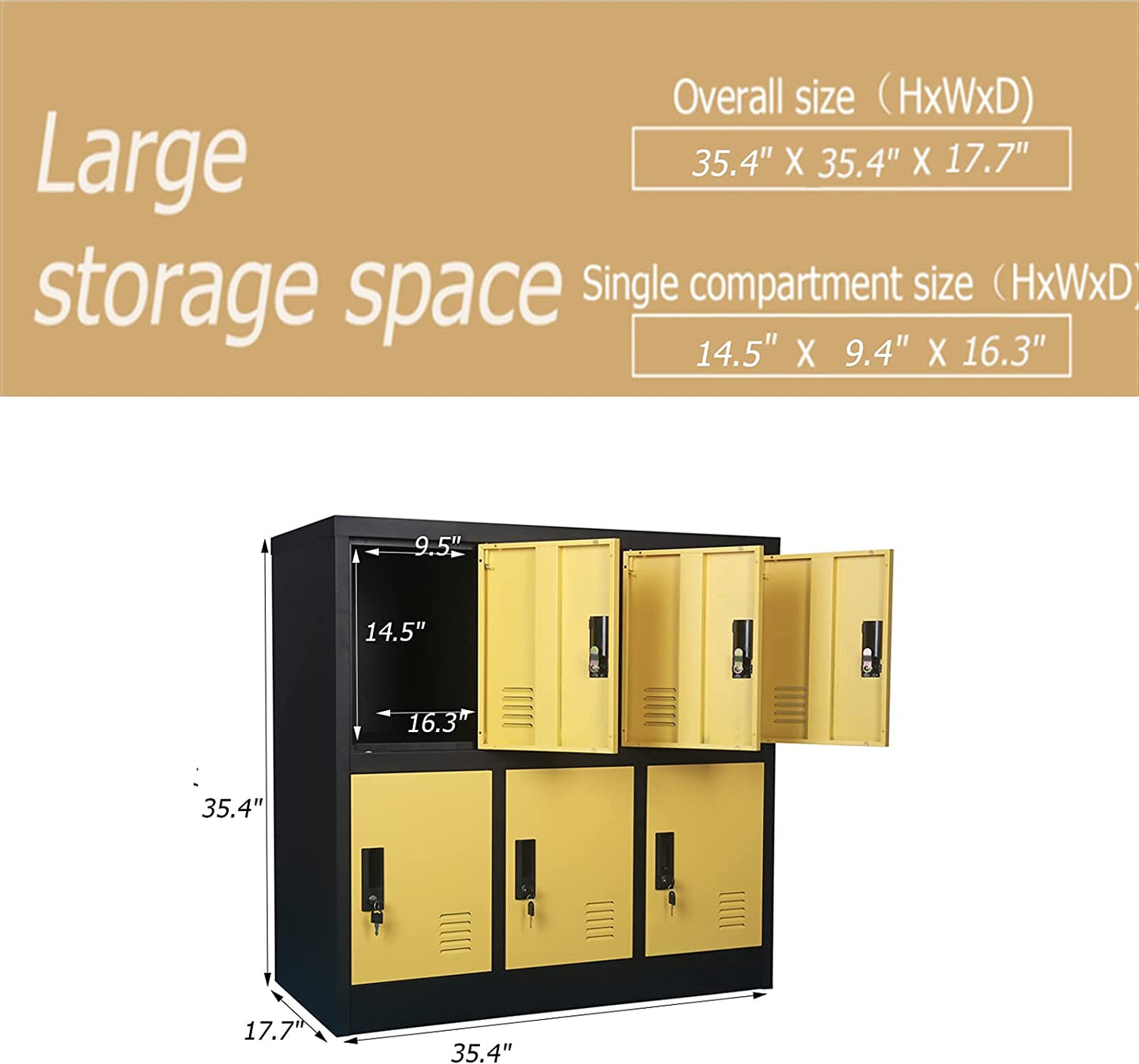 Metal Locker for Kids' Bedroom  Playroom Storage for Clothes Bags Toys Book(6D)