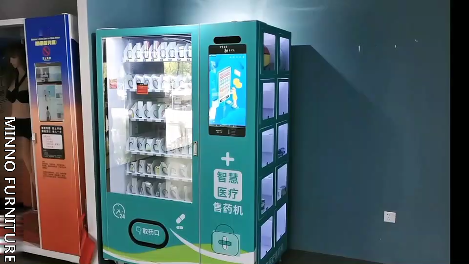 smart management spiral goods slot and locker vending machine for  snack and drink  in the hospital