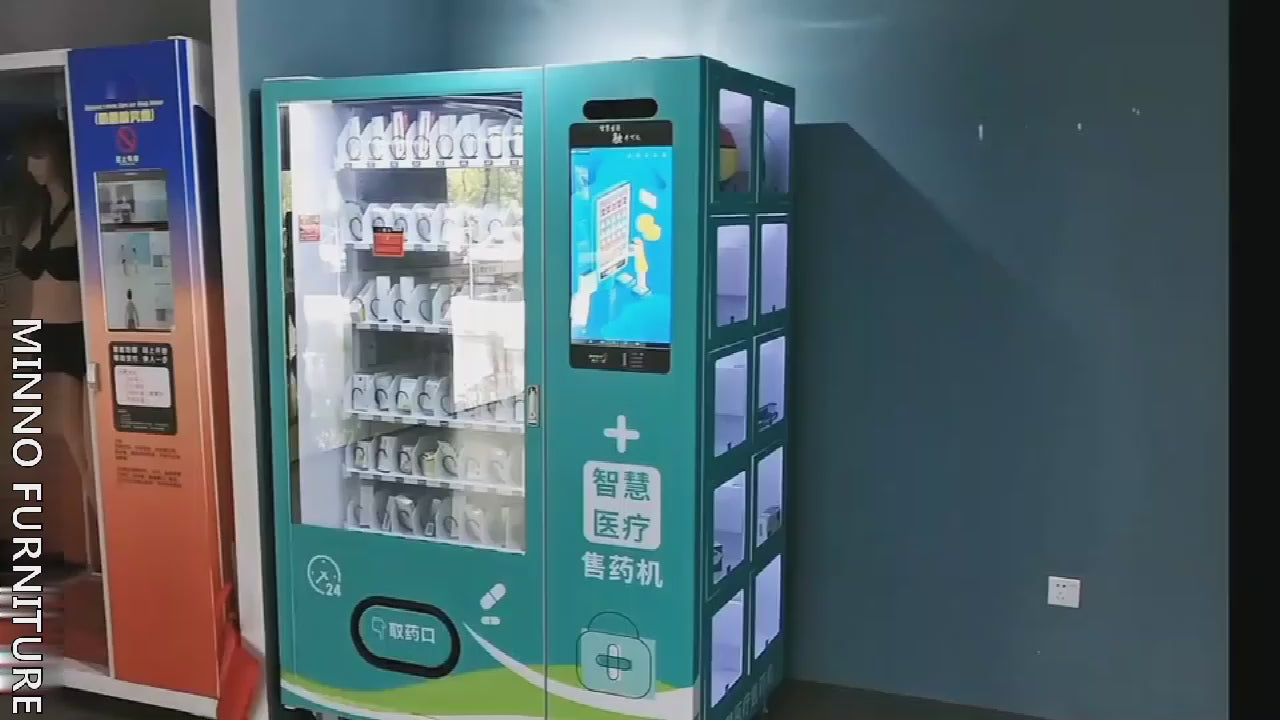smart management spiral goods slot and locker vending machine for  snack and drink  in the hospital